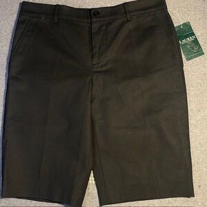 LAUREN RALPH LAUREN Womens SHORTS Size 4 Black Cotton Stretch Chino Flat‎ Front